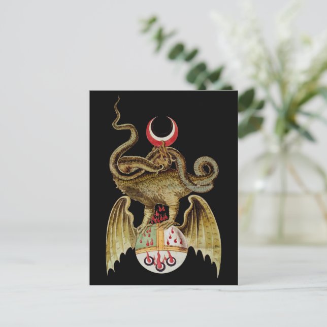 Carte Postale Illustration Vintage Alchemy Dragon (Debout devant)