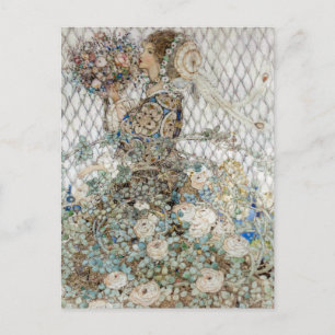 Carte Postale Illustration vintage Annie French "Le Rose"