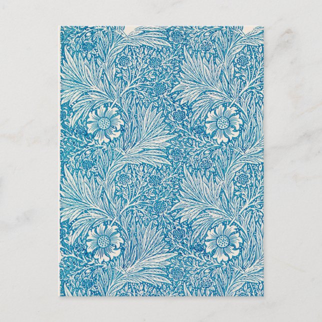 Carte Postale Illustration vintage Blue Marigold Ornament (Devant)