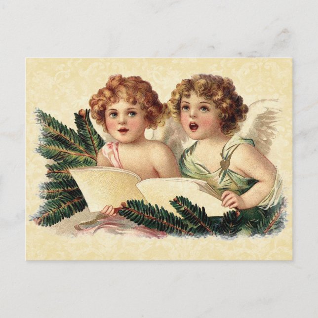 Carte Postale Illustration vintage Chant Cherubs (Devant)