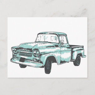 Carte Postale Illustration vintage de camion