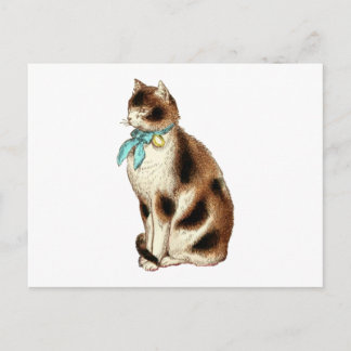 Carte Postale Illustration vintage de chat