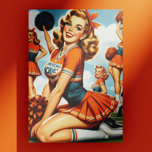 Carte Postale Illustration vintage de Cheerleaders