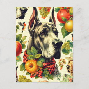 Carte Postale Illustration vintage de chien gibier
