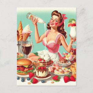 Carte Postale Illustration vintage de l'alimentation