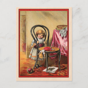 Carte Postale Illustration vintage de l'ancien enfant
