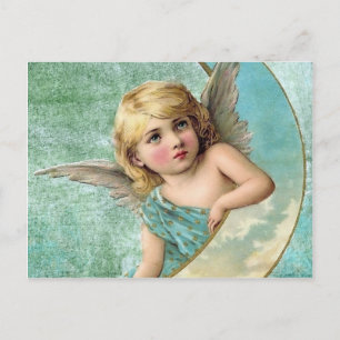 Carte Postale Illustration Vintage de l'ange victorien et de la 