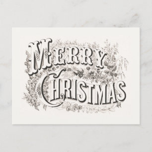 CARTE POSTALE : ILLUSTRATION VINTAGE DE MERRY CHRI