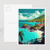Illustration Vintage de voyage de Saint Martin Car