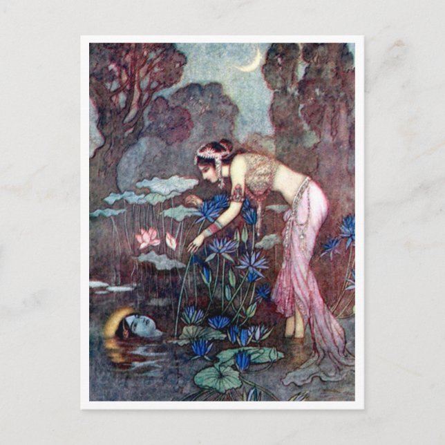 Carte Postale Illustration vintage de Warwick Goble the Lotus (Devant)