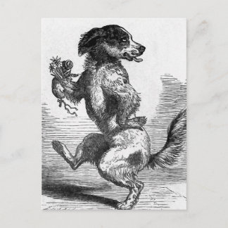Carte Postale Illustration Vintage "Dog Dancing a Jig"
