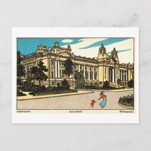 Carte Postale Illustration vintage du Börsenpalais à Budapest