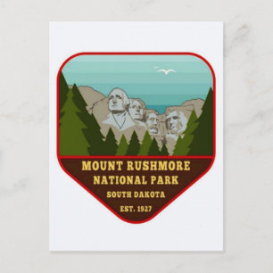 Carte Postale Illustration vintage du mont Rushmore