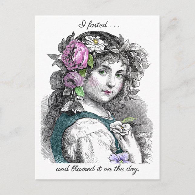 Carte Postale Illustration vintage Jolie Farts Fart (Devant)