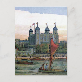 Carte Postale Illustration Vintage "La Tour de Londres"