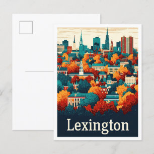 Carte Postale Illustration Vintage voyage de Lexington Kentucky