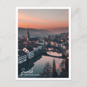Carte Postale Illustration Zurich Suisse Travel Place