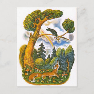 Carte Postale Illustrations russes vintages, fables d'Aesop 10