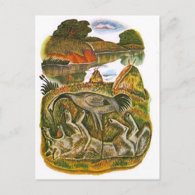 Carte Postale Illustrations russes vintages, fables d'Aesop 6 (Devant)