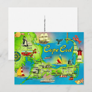 Carte postale illustrée de Cape Cod