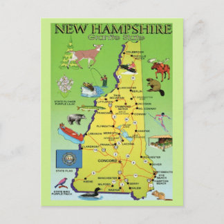 Carte postale illustrée du New Hampshire