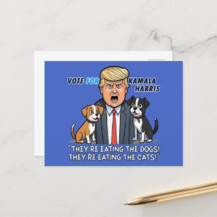 Carte Postale Ils mangent Les Chiens Drôle Trump Kamala