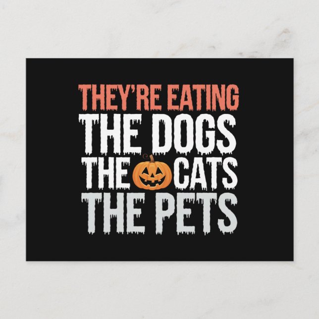 Carte Postale Ils Mangent Les Chiens Les Chats Les Animaux Hallo (Devant)