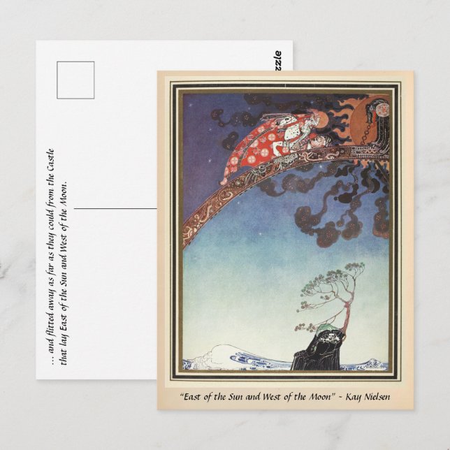 Carte Postale Ils s'envolèrent du château Kay Nielsen (Devant / Derrière)