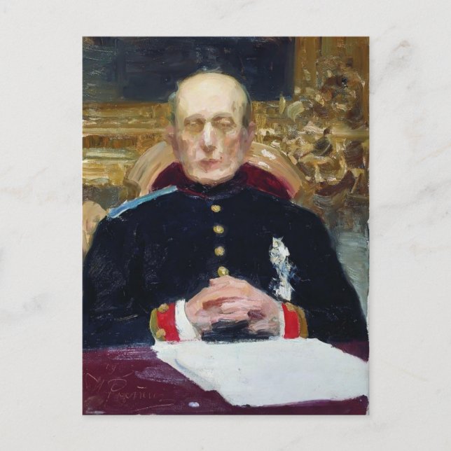 Carte Postale Ilya Repin- Portrait de Konstantin Pobedonostsev (Devant)