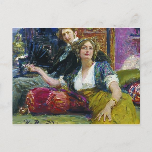 Carte Postale Ilya Repin- Portrait de Mitrofanovich Gorodetsky (Devant)