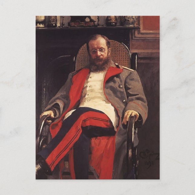 Carte Postale Ilya Repin - Portrait du compositeur Cesar Cui (Devant)