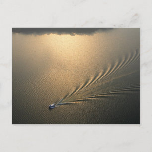 Carte Postale image aérienne du bateau dans le lac Gatun Panama