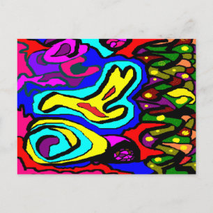 Carte Postale Image d'art avec beaucoup de couleur vive et bourd