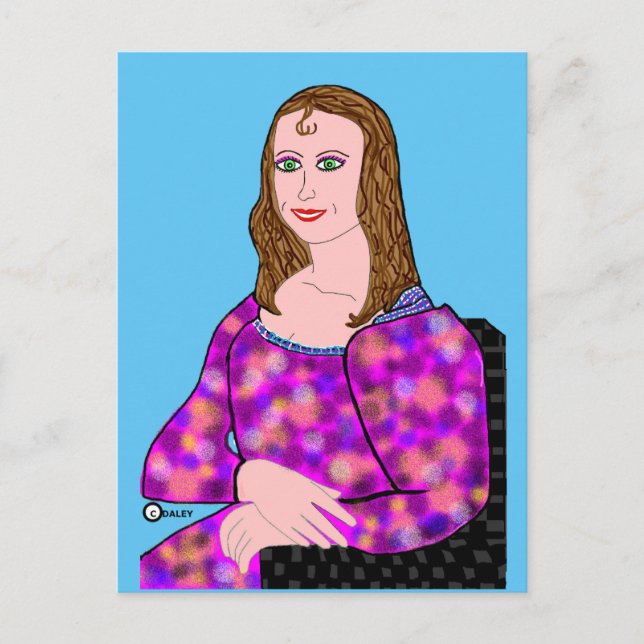 Carte Postale Image de dessin de Mona Lisa (Devant)