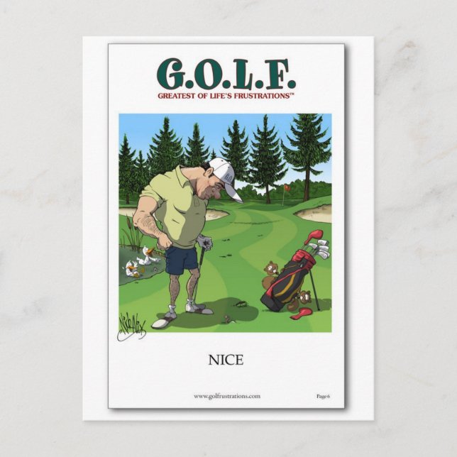 Carte Postale Image de golf amusante (Devant)