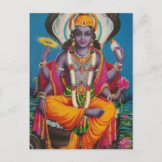 Carte Postale Image de Vishnu, dieu de l'harmonie et de la vérit (Devant)