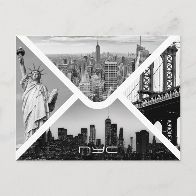 Carte Postale images de l'enveloppe de poste de New York (Devant)