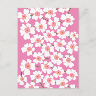 Carte Postale Imaginaire blanc et rose