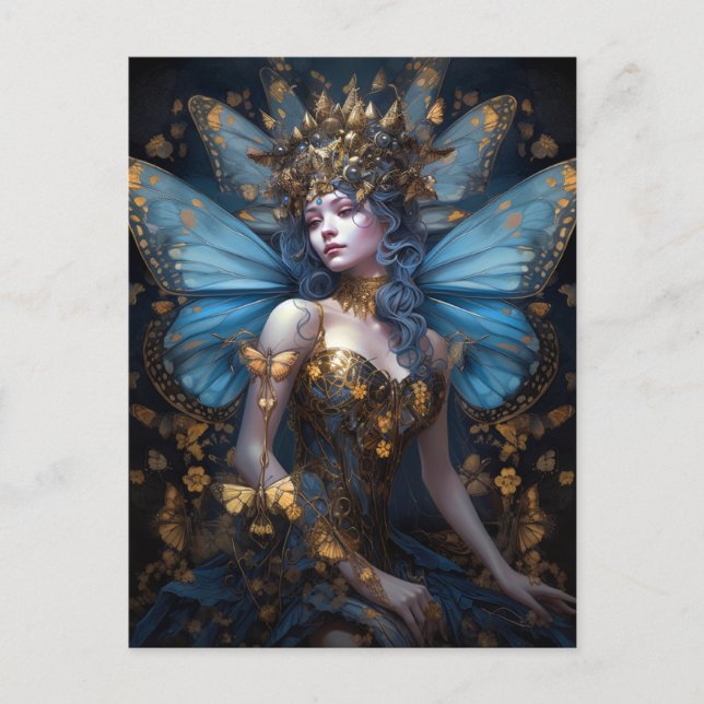 Carte Postale Imaginaire Blue Gold Fairy (Devant)