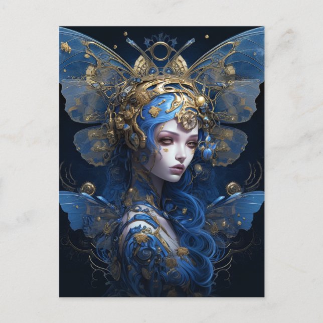 Carte Postale Imaginaire Blue Gold Fairy (Devant)