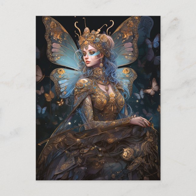 Carte Postale Imaginaire Blue Gold Fairy (Devant)
