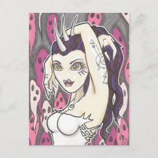 Carte postale Imaginaire de dessins animés rose Gh