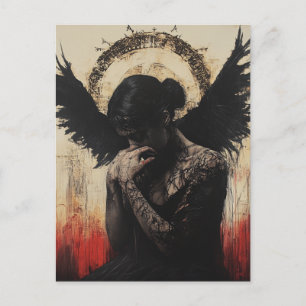 Carte Postale Imaginaire de l'ange sombre triste