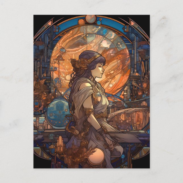 Carte Postale Imaginaire de science-fiction Sci-Fi Art nouveau d (Devant)