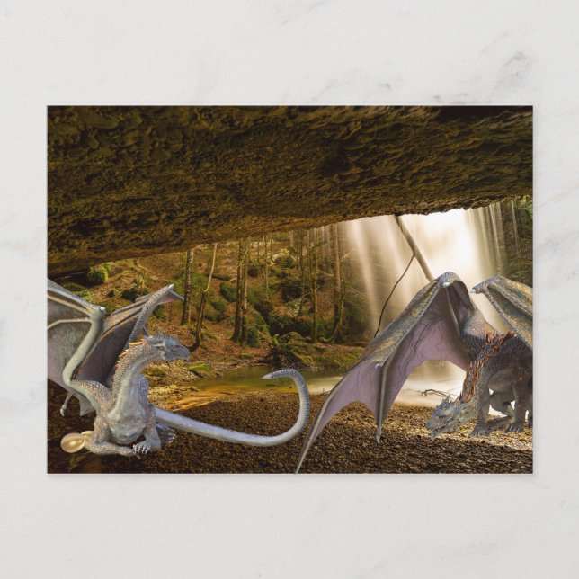 Carte Postale Imaginaire Dragon Family Cave (Devant)
