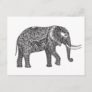 Carte Postale Imaginaire Eléphant Doodle