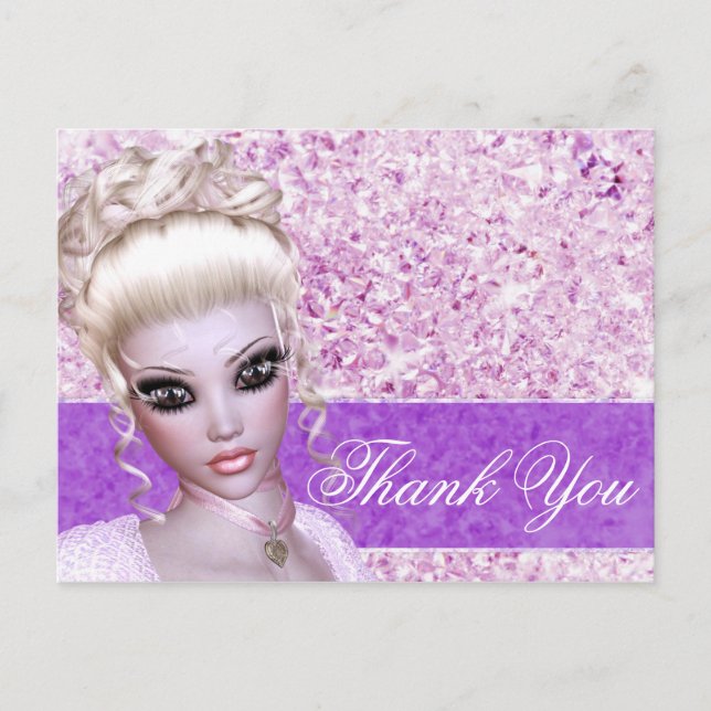 Carte postale Imaginaire fille blonde diamant fill (Devant)