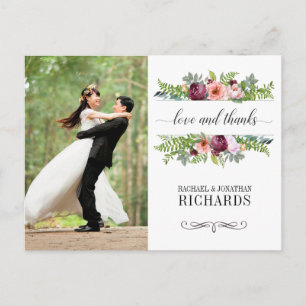 Carte Postale Imaginaire Floral Mariage Merci photo