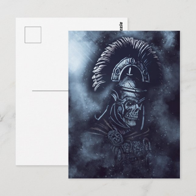 Carte Postale Imaginaire médiéval du gladiateur Centurion romain (Devant / Derrière)