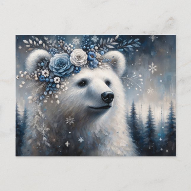Carte Postale Imaginaire Ours polaire Wonderland hiver (Devant)